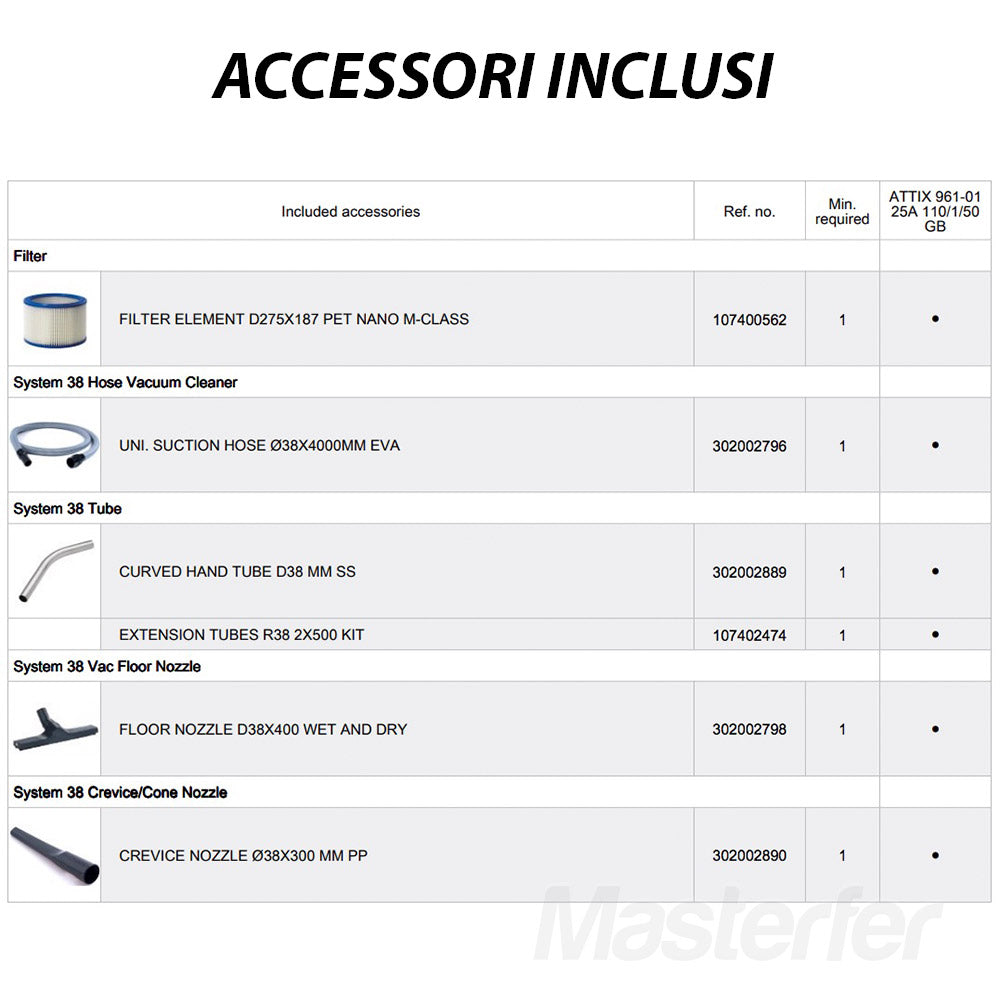 Nilfisk Attix 961 - Aspiratore industriale a 2 motori per solidi e liquidi, 230V 16A - Image 5
