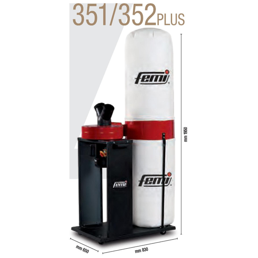 Femi 351 Plus - Aspiratore per trucioli a ciclone carrellato - Image 2