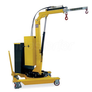 AxA 01B5SE - Gru gruetta idraulica girevole a batteria con avanzamento e rientro elettrico, 500kg