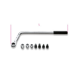 Beta 1477K/7 - Kit chiave curva a cricchetto reversibile con inserti
