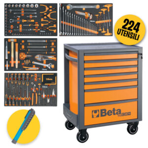 Beta 2400 RSC24-7-VIS - Carrello portautensili 7 cassetti completo di 224 attrezzi industria