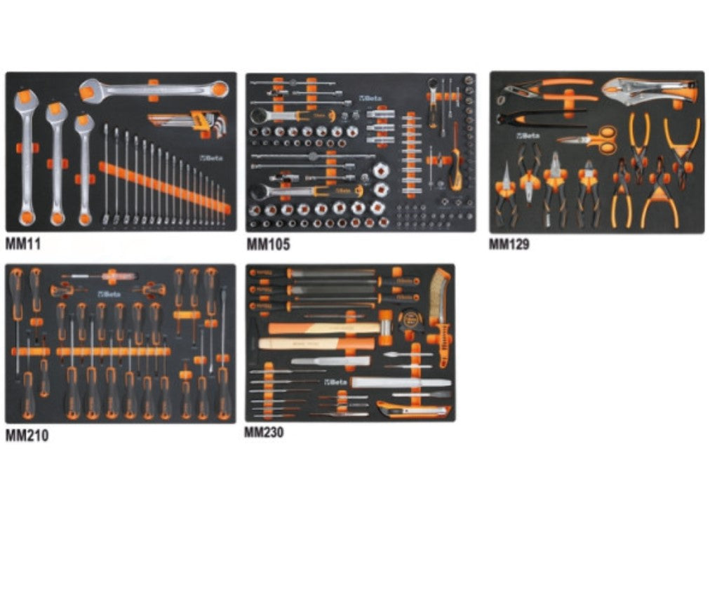 Beta 5945VUM Assortimento di 199 utensili per impiego universale in vassoio morbido in EVA , 566x532 mm