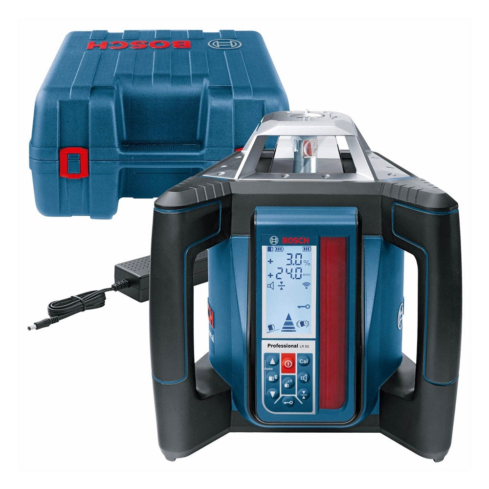 Livella laser rotante Bosch GRL 500 HV + LR 50, completa di treppiede e asta metrica - Image 2