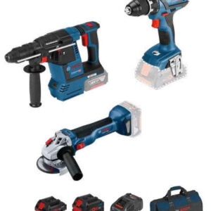 Bosch GSR 18V-28 + GWS 18V-10 + GBH 18V-26 n. batteria 18v 4.0 Ah n.1 batteria 18v 8.0 Ah