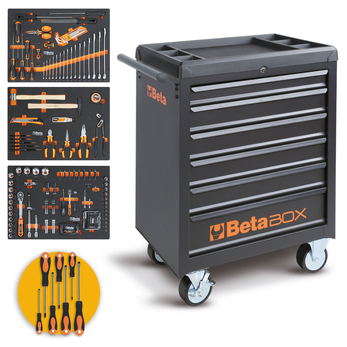 Beta BW C04BOX-A VU - carrello 6 cassetti completo di 196 utensili