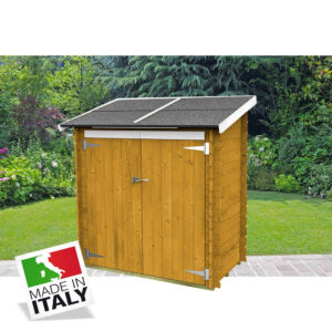ALCE AMBROGIO - CASETTA IN LEGNO COLOR LARICE ADDOSSATA 155x85 cm PORTA DOPPIA CIECA