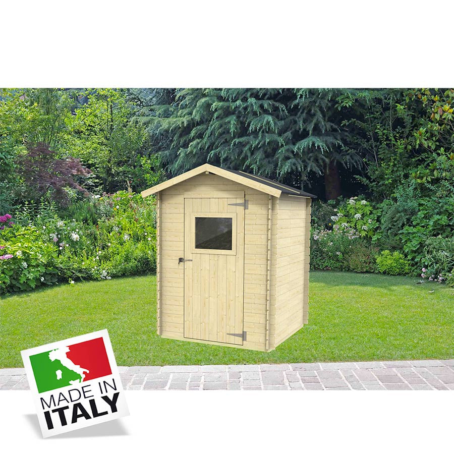 ALCE FLAVIA - CASETTA IN LEGNO 1,5 x 1,3 M CON PORTA SINGOLA FINESTRATA
