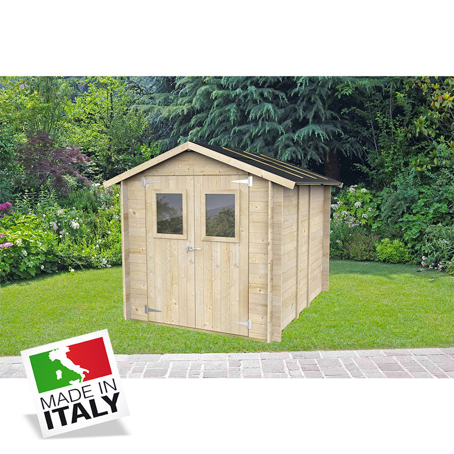 ALCE HOBBY - CASETTA IN LEGNO 2 x 2,5 x 2 M - PORTA DOPPIA FINESTRATA