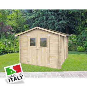 ALCE HOBBY - CASETTA IN LEGNO PORTA DOPPIA FINESTRATA 2,5 x 2,5 x 2,2 M