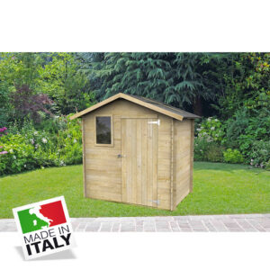 ALCE LIVIA - CASETTA IN LEGNO 2 x 1,3 M PORTA SINGOLA CIECA + FINESTRA - LEGNO NATURALE
