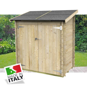 ALCE AMBROGIO - CASETTA IN LEGNO COLOR LEGNO ADDOSSATA 155x85 cm PORTA DOPPIA CIECA