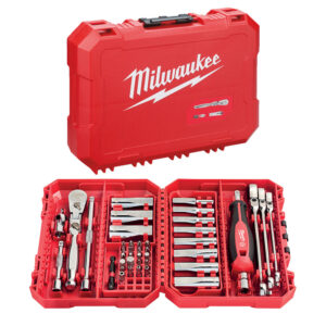 Milwaukee 4932498382 - Cassetta attrezzi con set di inserti, bussole e cricchetto da 1/4
