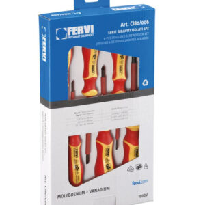 FERVI CI80/006 Serie di 6 giraviti isolati fino a 1000V punta magnetica