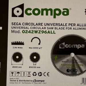 Compa 0242WZ96ALL disco per taglio alluminio 300 mm foro 30 mm 96 denti