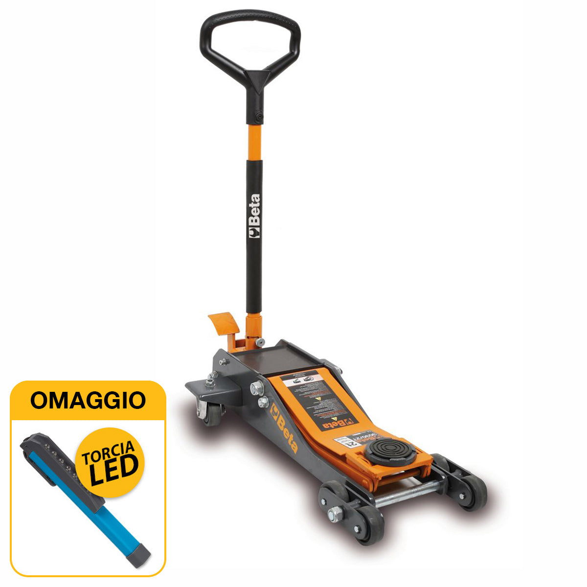 Beta 3030/2T - Sollevatore idraulico cric ribassato 2 t a 6 ruote con OMAGGIO