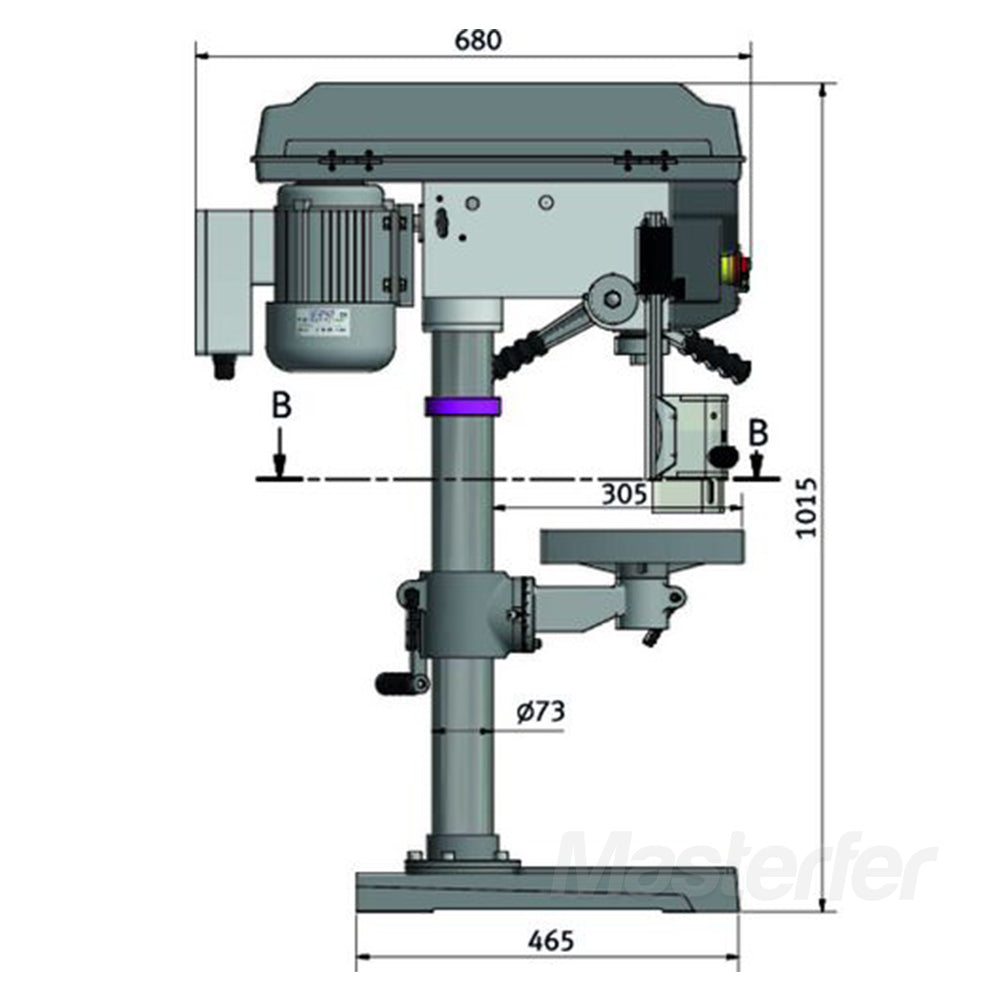 Optimum D23Pro - 400V - Trapano a colonna con trasmissione a cinghia - Image 3
