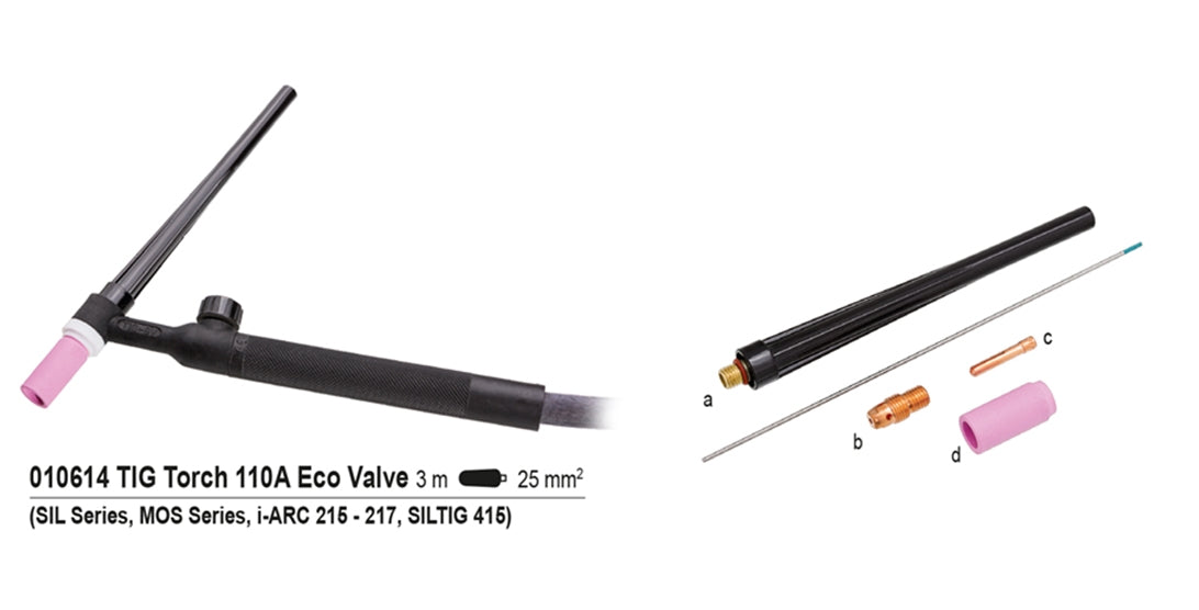 Torcia Deca 110A Tig Ecovalve con valvola 3MT - 010614 - Image 2