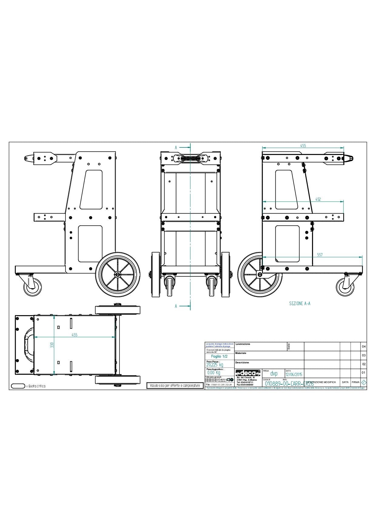 Carrello per saldatrice con porta-bombola Deca CR26 - Image 2