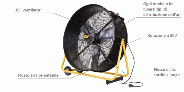 Master DF 30 - Ventilatore professionale carrellato ? 75cm 280W/315W - Image 2
