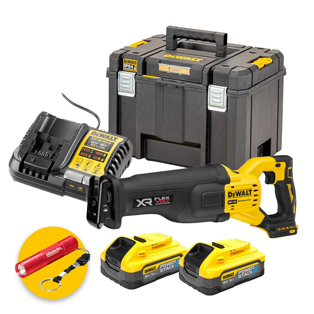 Dewalt DCS386H2T-QW - Sega a gattuccio a batteria 18V/54V Advantage - 2 X 5Ah POWERSTACK