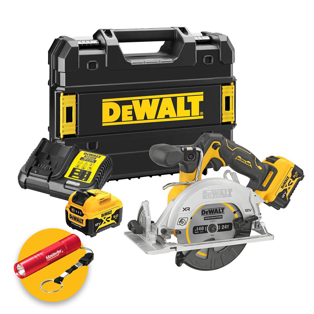 Dewalt DCS512P2-QW - Sega circolare a batteria 12V, disco 140 MM - 2 x 2Ah in valigetta