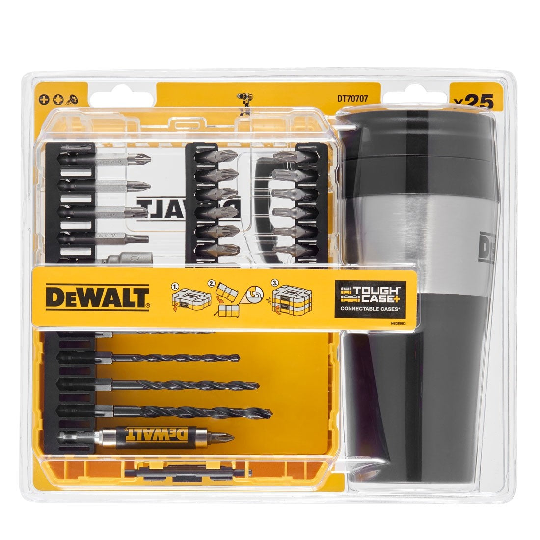 Dewalt DT70707 - Set punte per trapano avvitare/forare 25 pezzi + Thermos in OMAGGIO