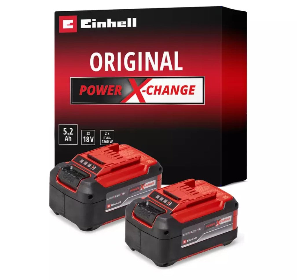 Einhell due batterie da 5,2Ah , 18v PXC-Twinpack