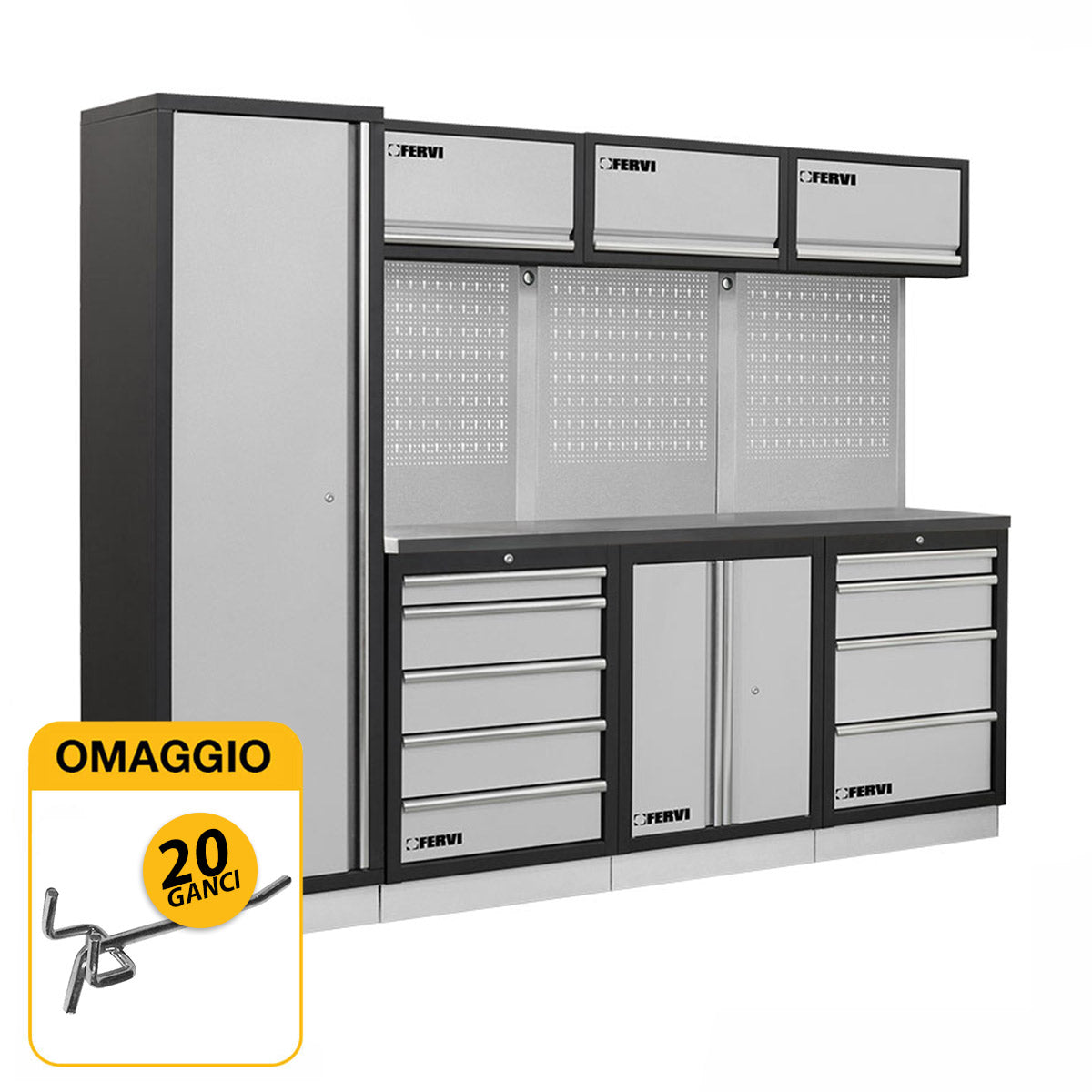 Fervi A008D - Arredamento modulare per officina con OMAGGIO
