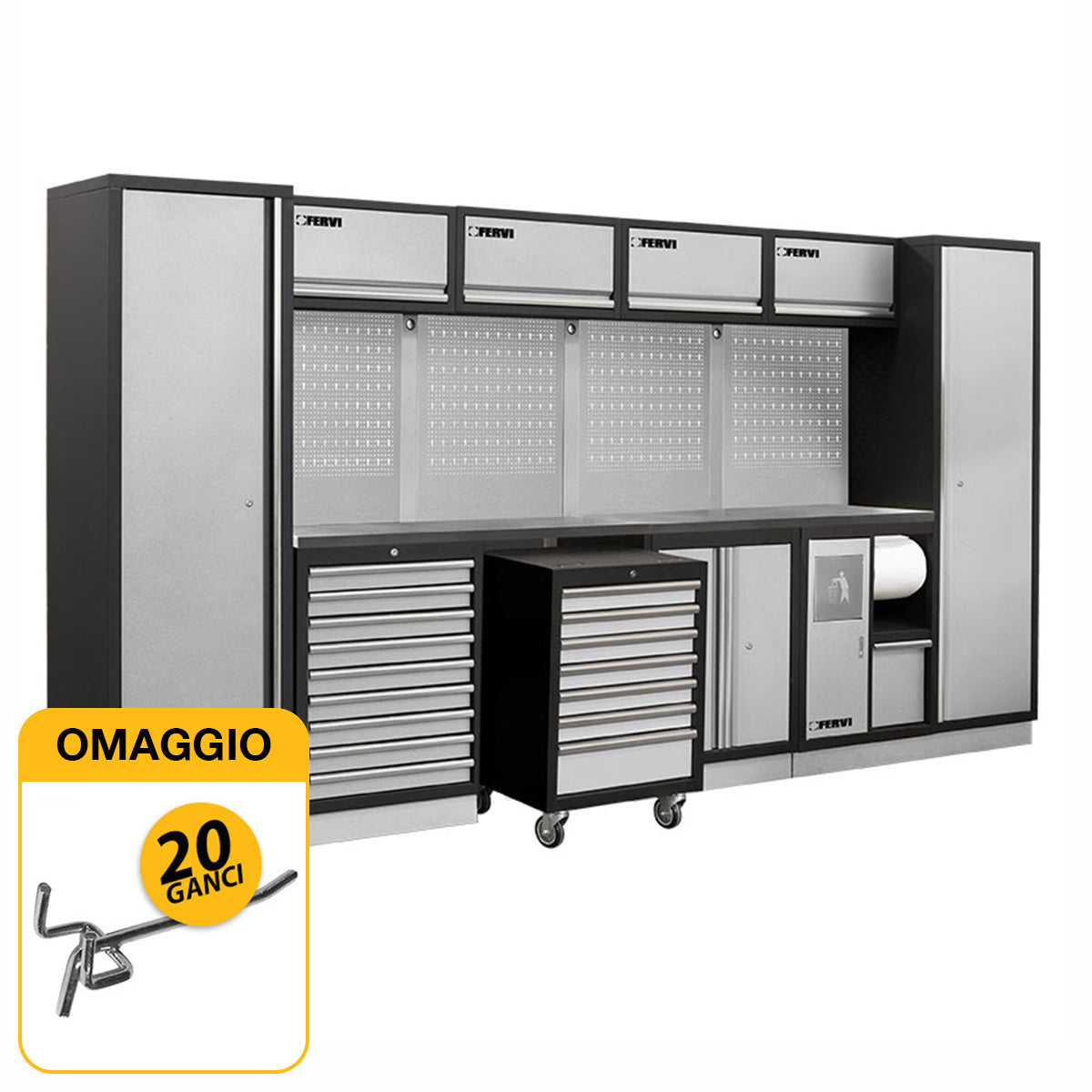 Fervi A008P - Arredamento modulare per officina con OMAGGIO
