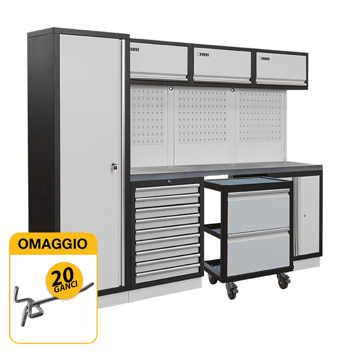 Fervi A008S - Arredamento modulare per officina con OMAGGIO