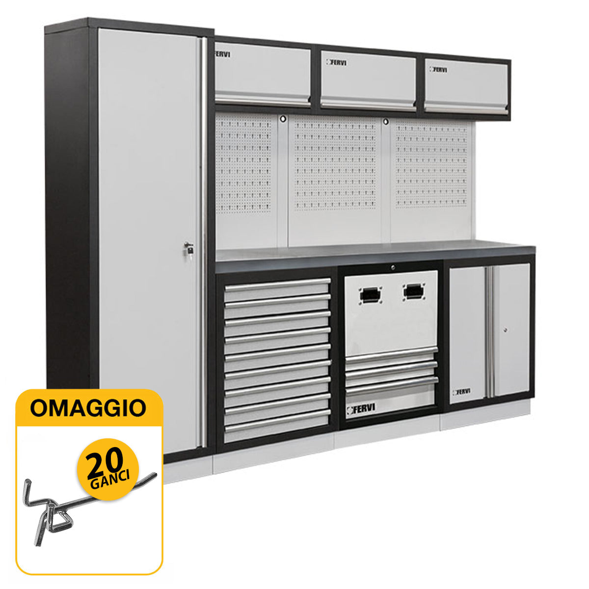 Fervi A008U - Arredamento modulare per officina con OMAGGIO