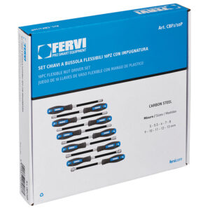 Fervi CBF1/10P - Serie chiavi a bussola flessibili con impugnatura