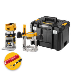 Dewalt DCW604NT-XJ - Elettrofresatrice ad affondamento e a base fissa 18V, solo corpo