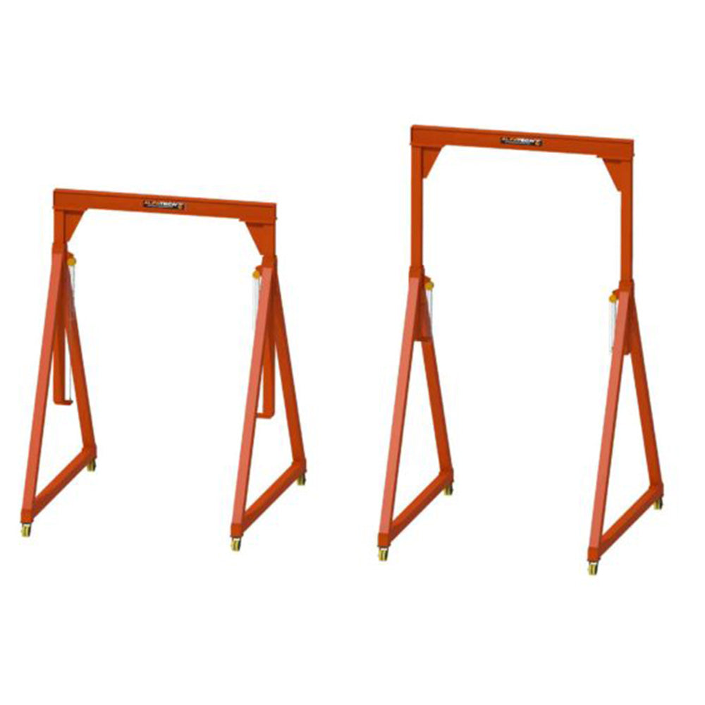Alfatech A GPRP 2 5X5 - Gru gruetta a portale ad altezza regolabile con paranchi manuali a catena - Portata da Kg 2000 - 5 x 5 metri