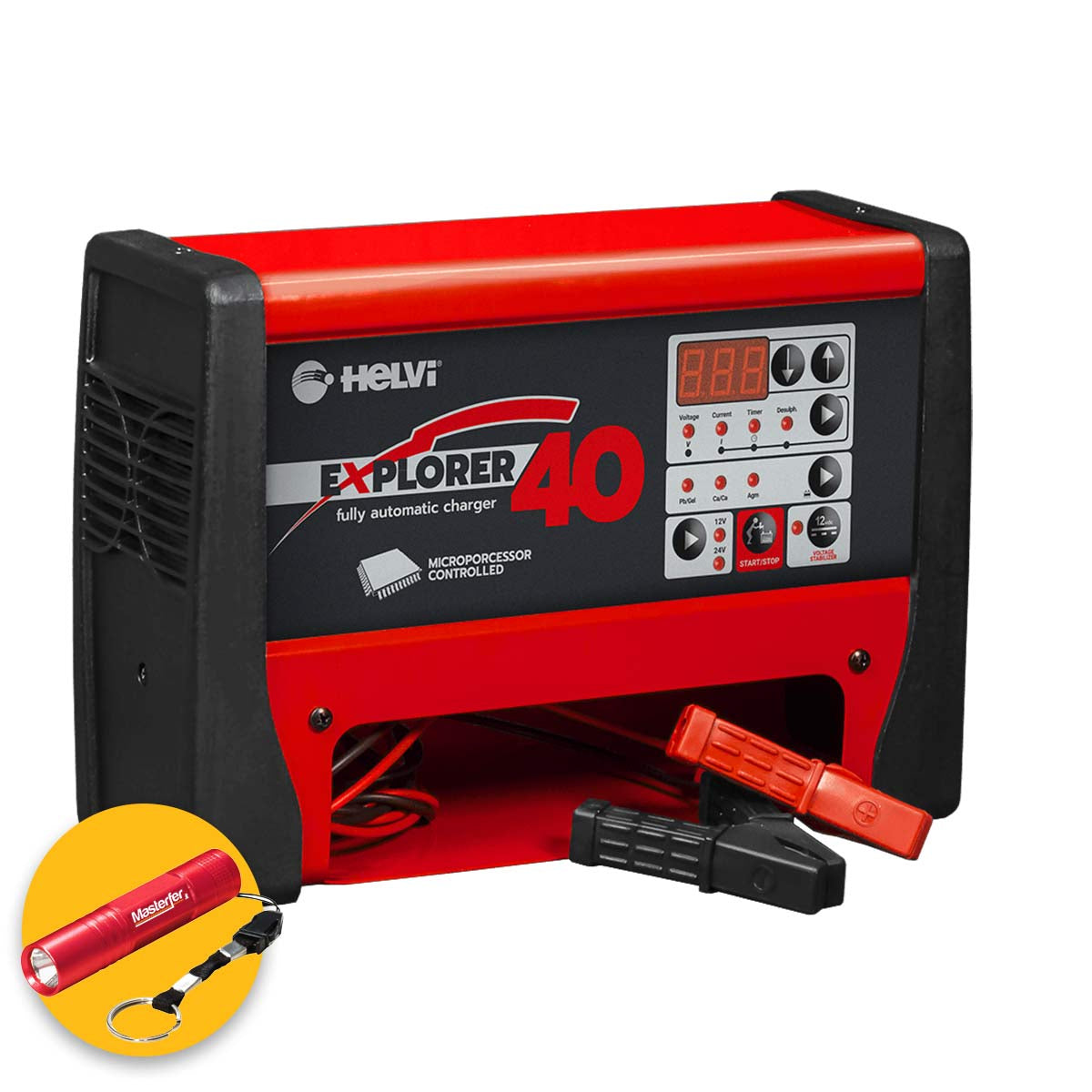 Helvi Explorer 40 - Carica batterie professionale con tecnologia inverter