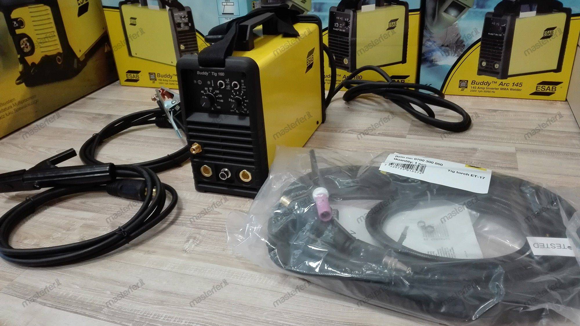 Saldatrice inverter TIG - Esab Buddy Tig 160 (160 A) completa di torcia TIG e pinza portaelettrodo - Image 3