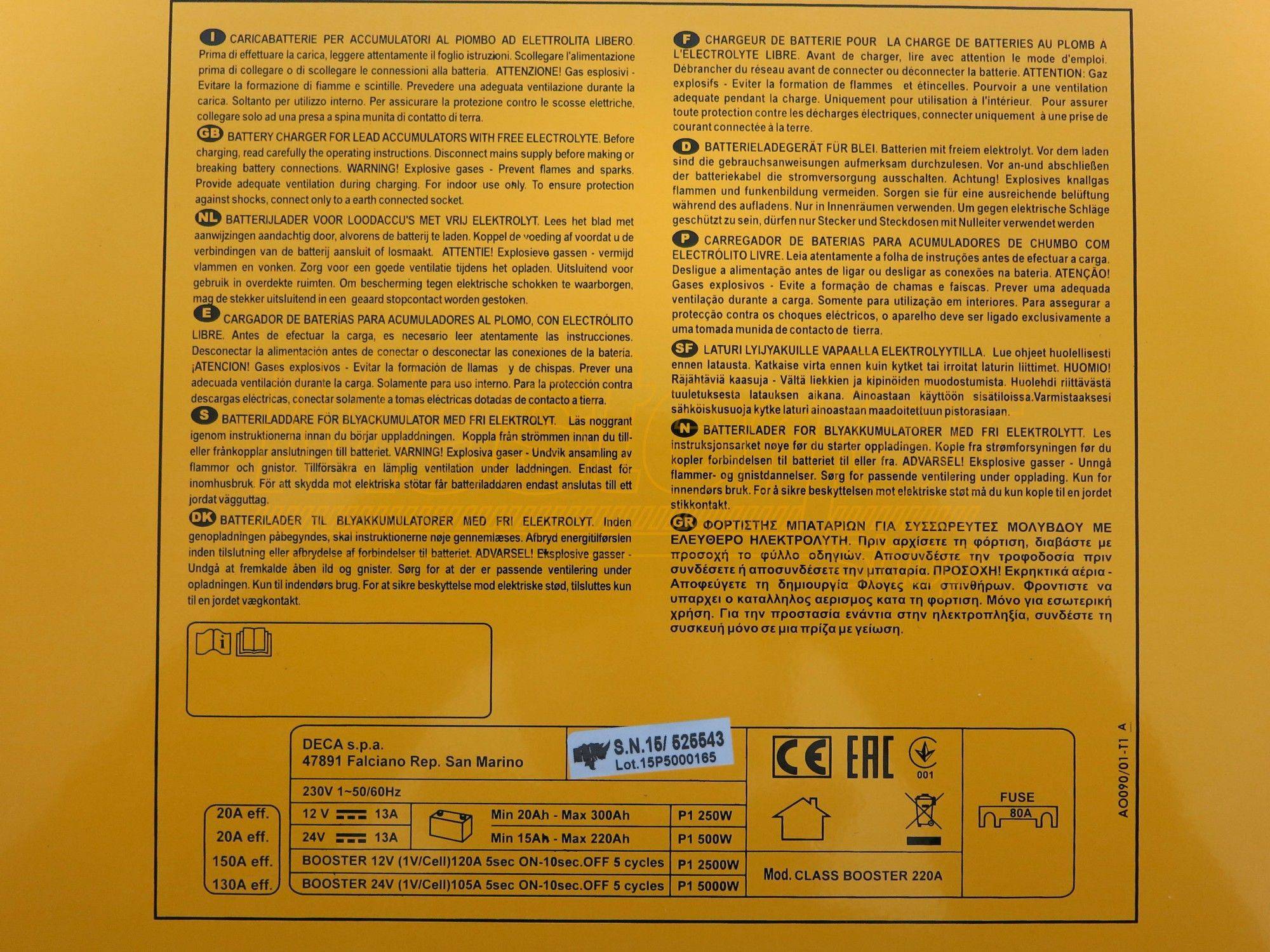 Avviatore caricabatterie 12-24V - Deca CLASS BOOSTER 220A (carica 20 A - avviamento 230 A) - Image 4