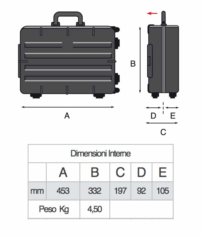 GT Line REVO WHEELS PTS, Valigia trolley porta utensili in ABS termoformato ad alto spessore - Image 3