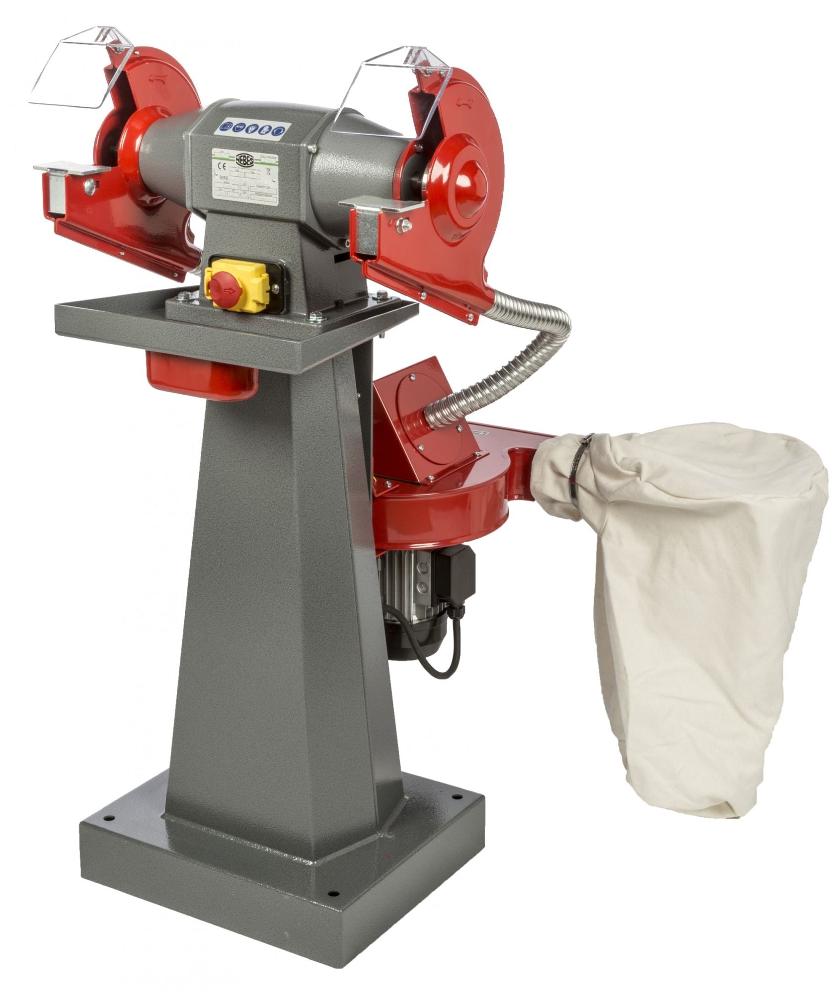 Nebes SEA-2 - 1,0 HP trifase - Smerigliatrice con aspiratore Nebes serie industriale in alluminio