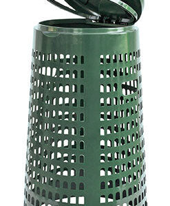 Bidone trespolo portasacco 110l in plastica con coperchio