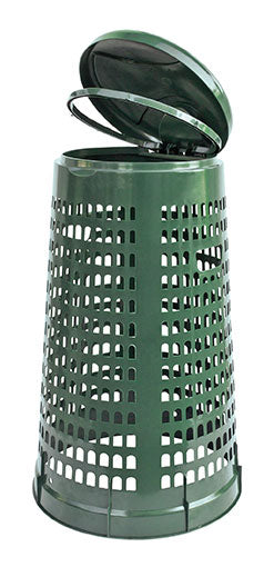 Bidone trespolo portasacco 110l in plastica con coperchio
