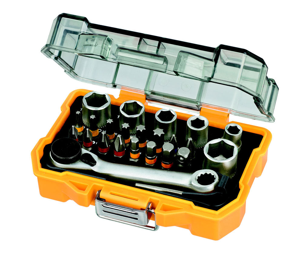 DEWALT dt71516-qz kit 24 pezzi serie inserti+bussole+chiave cricchetto