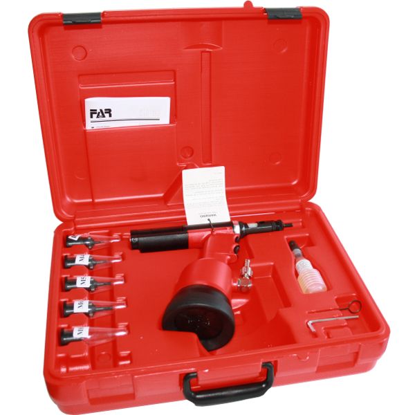 Rivettatrice FAR KJ60 oleopneumatica per inserti filettati con tiranti e testine M3 ?? M8 completa di valigetta - Image 5