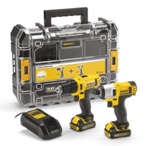 Kit Dewalt 12V 2Ah DCK211D2T - Trapano avvitatore DCD710 + Avvitatore a impulsi 1/4