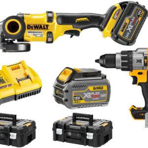 Kit Dewalt DCZ201T2T - Smerigliatrice DCG414, Trapano DCD996 e 2 batterie 54V 6Ah XR FLEXVOLT