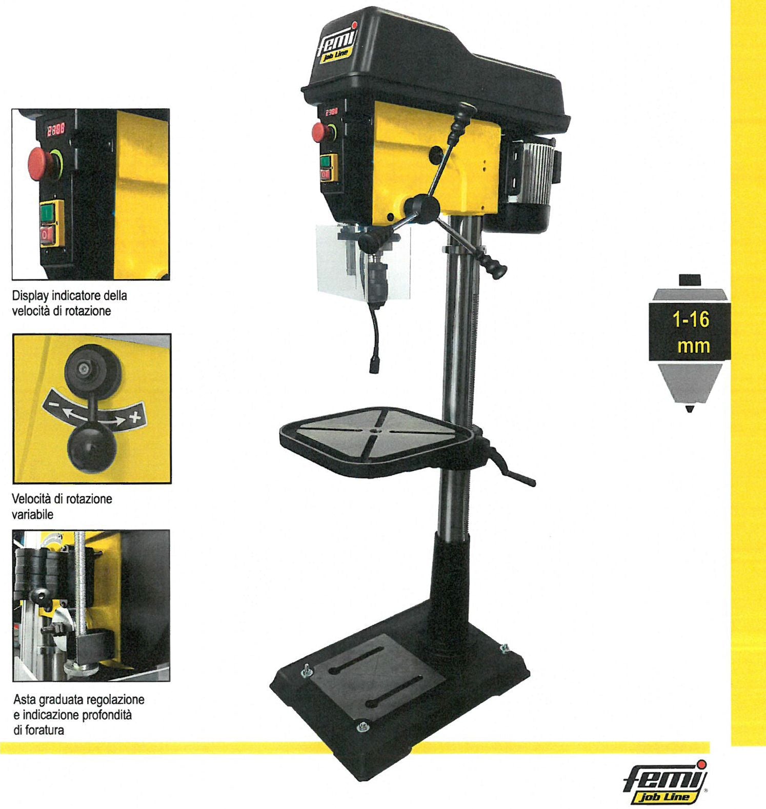 Trapano Femi Job Line DP 12-954 PRO DISPLAY - 1100W con OMAGGI - Image 2