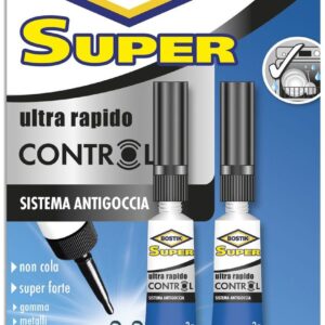 Adesivo universale istantaneo Bostik SUPER CONTROL ultra rapido - 2 tubetti da 3gr