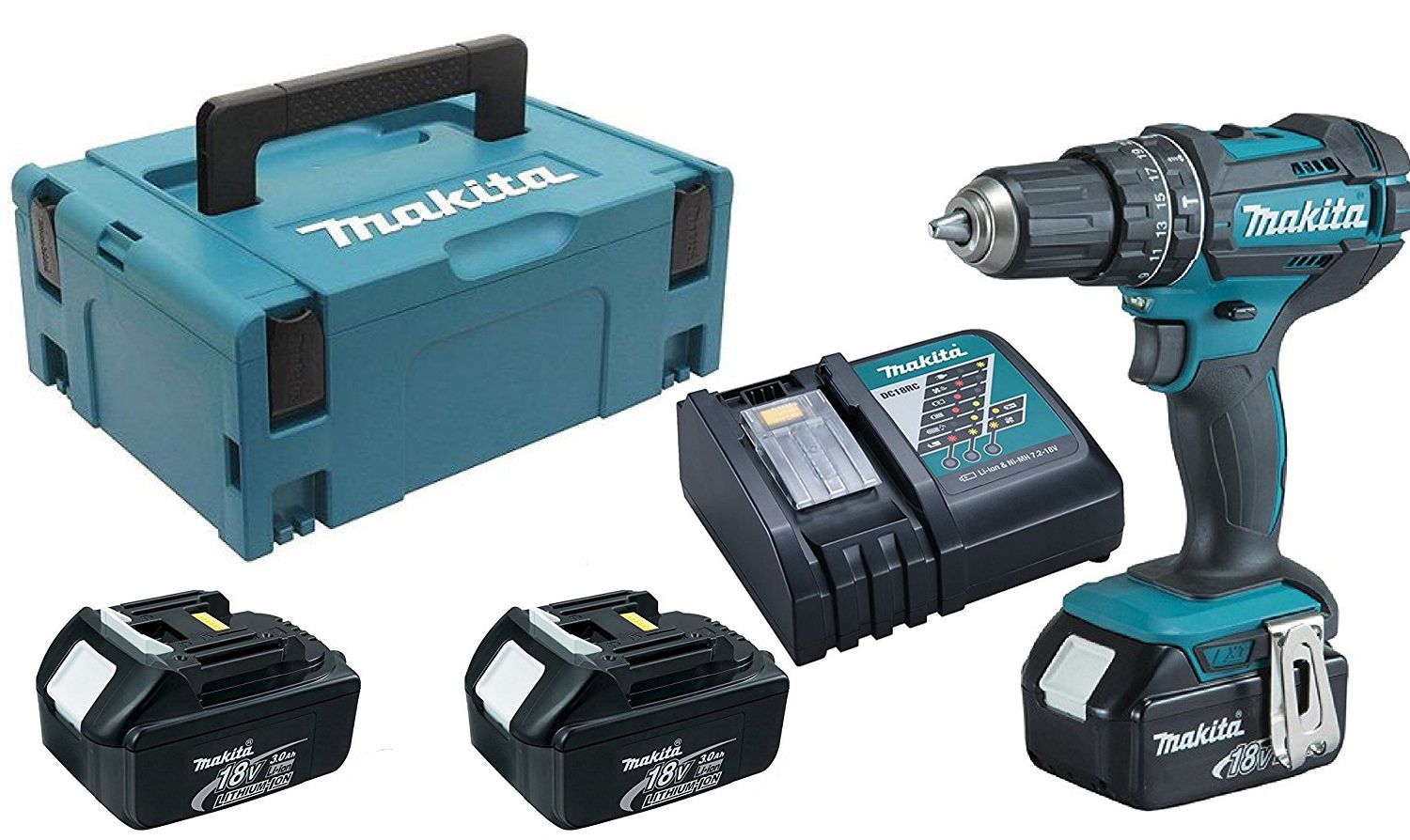Trapano avvitatore con percussione Makita 18V DHP482RF3J