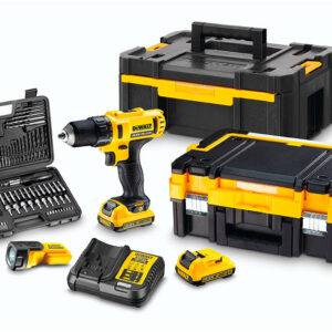 Kit Dewalt 10.8V 2Ah DCK710D2FT Trapano avvitatore DCD710 + lampada + kit 109 pz