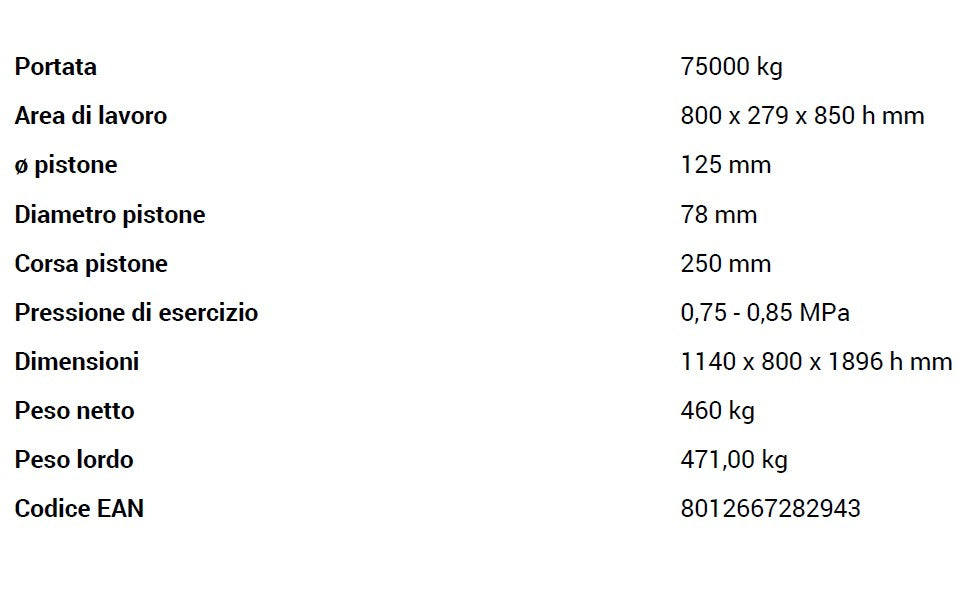 Fervi P001/75 - Pressa idraulica manuale e pneumatica - Image 2